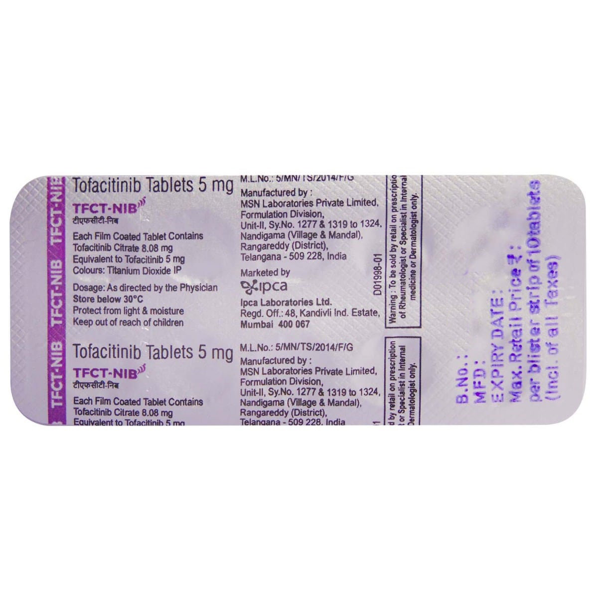 TFCT NIB Tablet 10's, Pack of 10 TABLETS TFCT NIB Tablet 10's, Pack of 10 TABLETS