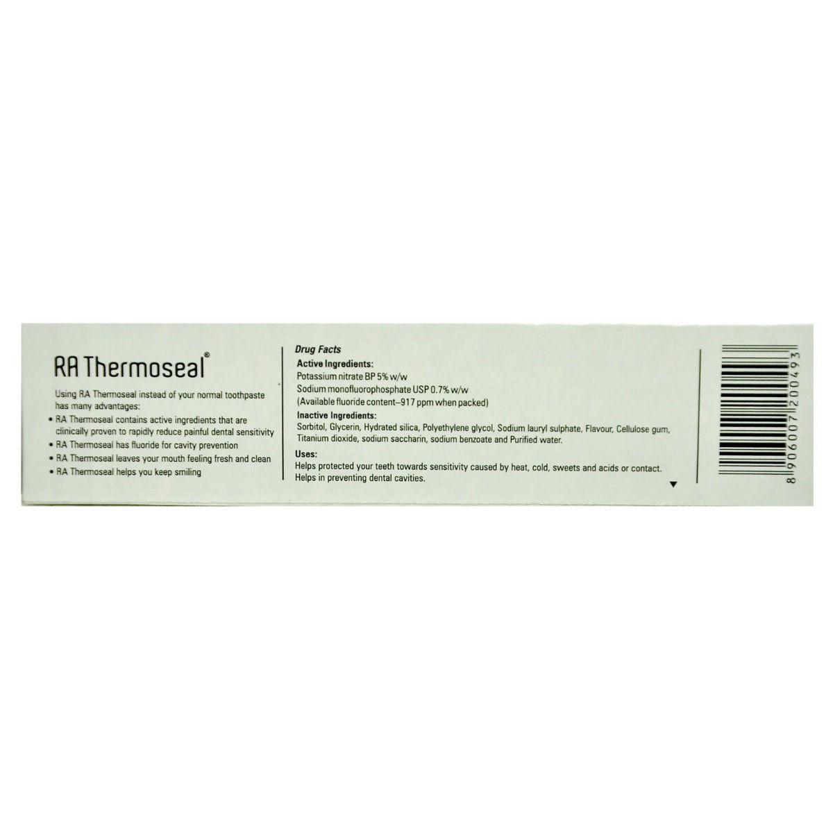 RA Thermoseal Rapid Action Fresh Mint Toothpaste 100 gm Price, Uses
