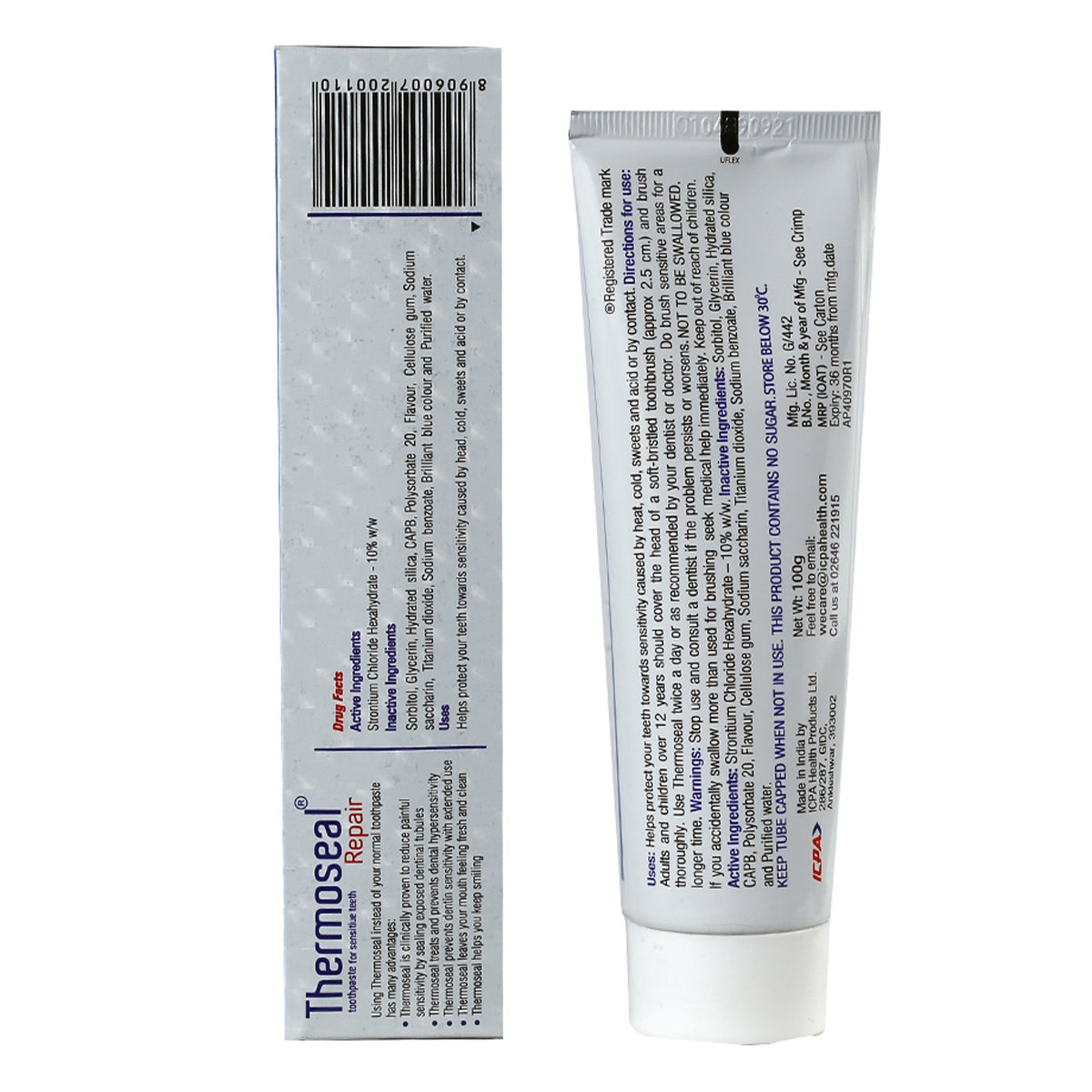 Thermoseal Repair Toothpaste 100 gm, Pack of 1 TOOTHPASTE Thermoseal Repair Toothpaste 100 gm, Pack of 1 TOOTHPASTE