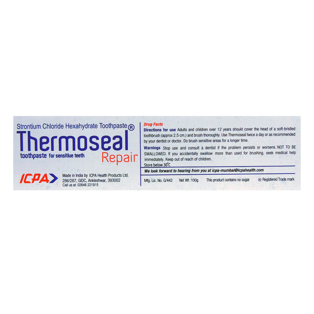 Thermoseal Repair Toothpaste 100 gm Price, Uses, Side Effects, Composition Apollo Pharmacy