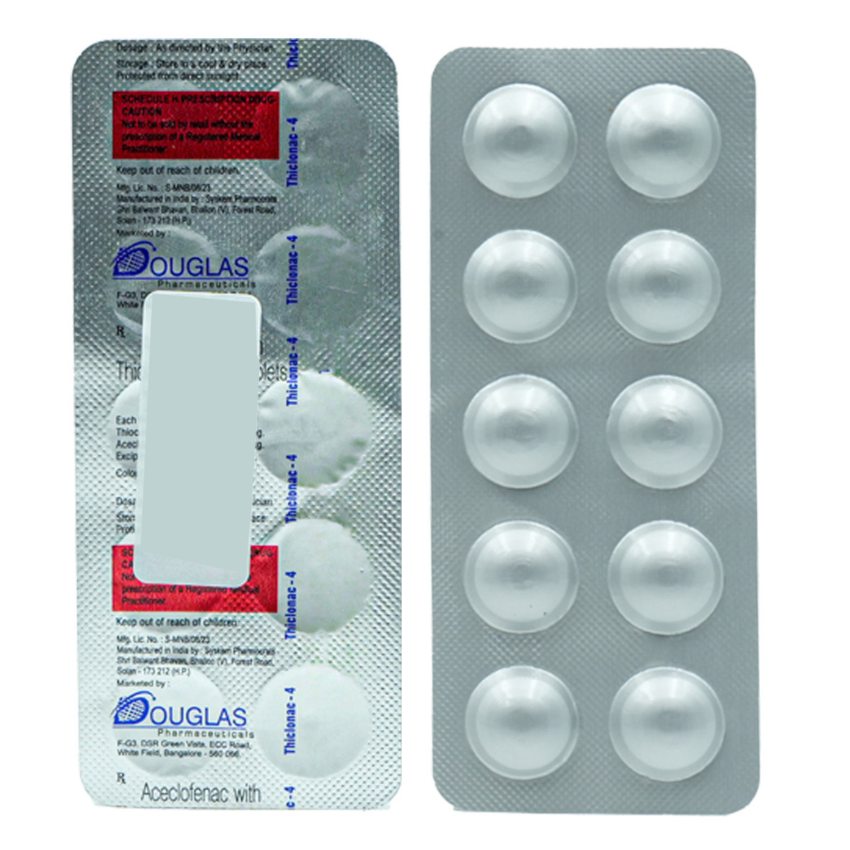 THICLONAC 4MG TABLET, Pack of 10 TABLETS THICLONAC 4MG TABLET, Pack of 10 TABLETS
