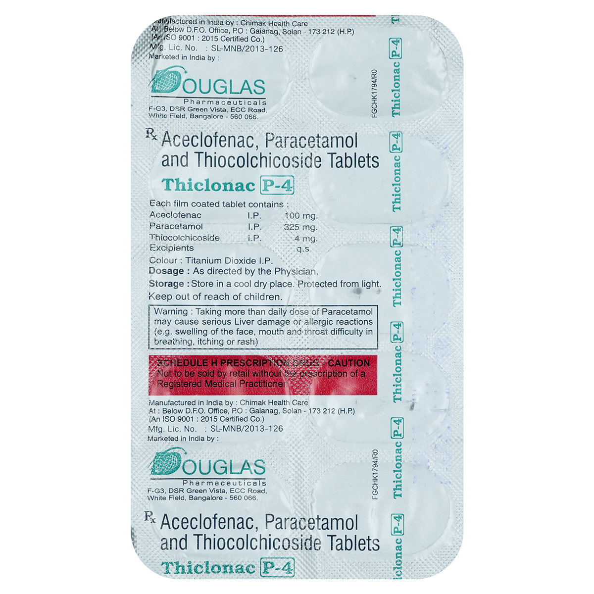 Thiclonac P-4 Tablet 10's, Pack of 10 TABLETS Thiclonac P-4 Tablet 10's, Pack of 10 TABLETS
