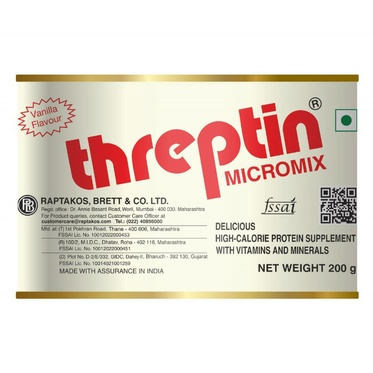Buy Threptin Micromix Vanilla Flavour Powder, 200 gm Online