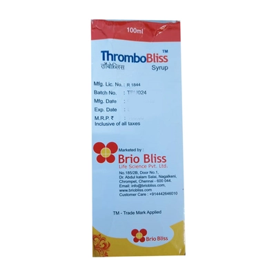 ThromboBliss Syrup 100 ml, Pack of 1 SYRUP