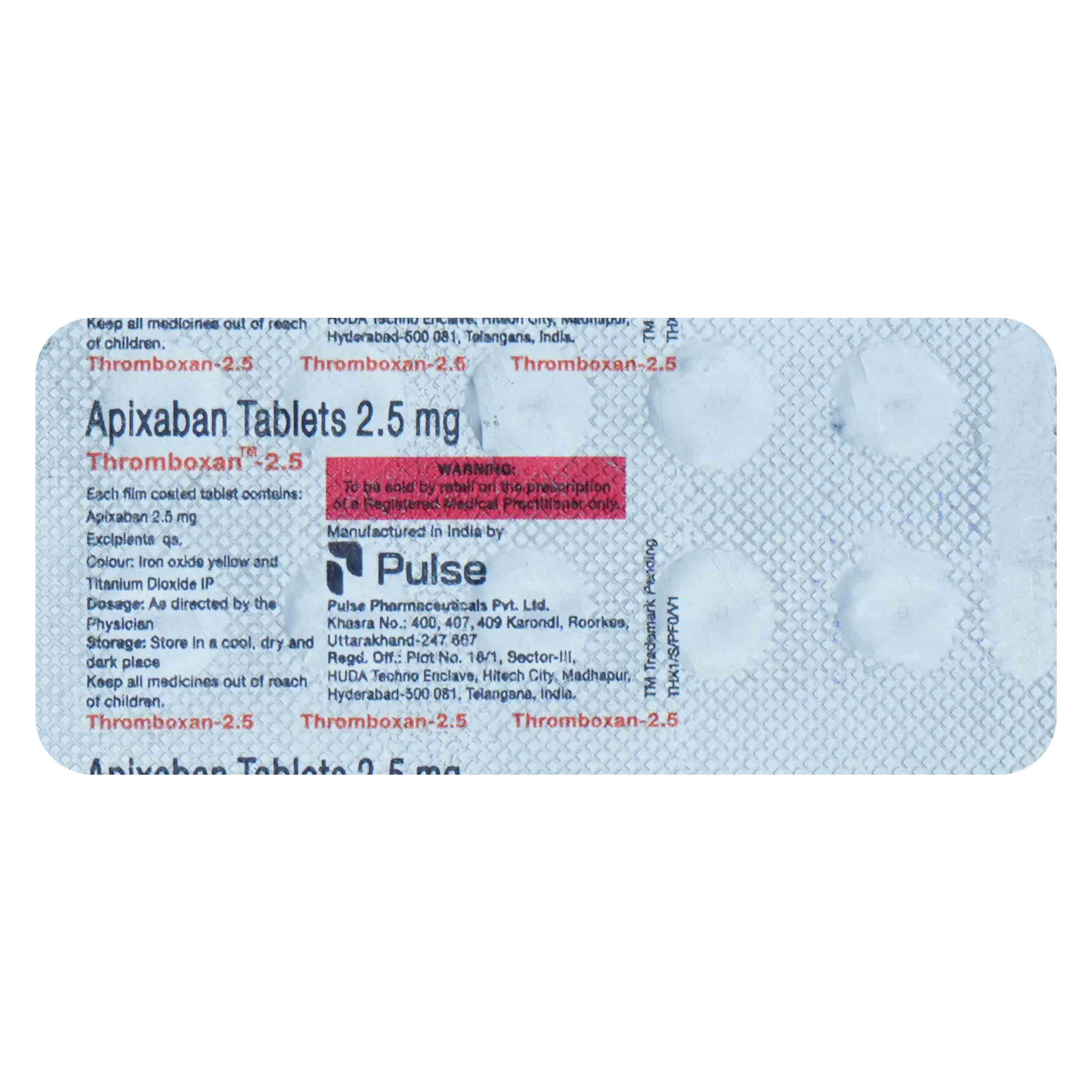 Thromboxan-2.5 Tablet 10's, Pack of 10 TABLETS Thromboxan-2.5 Tablet 10's, Pack of 10 TABLETS