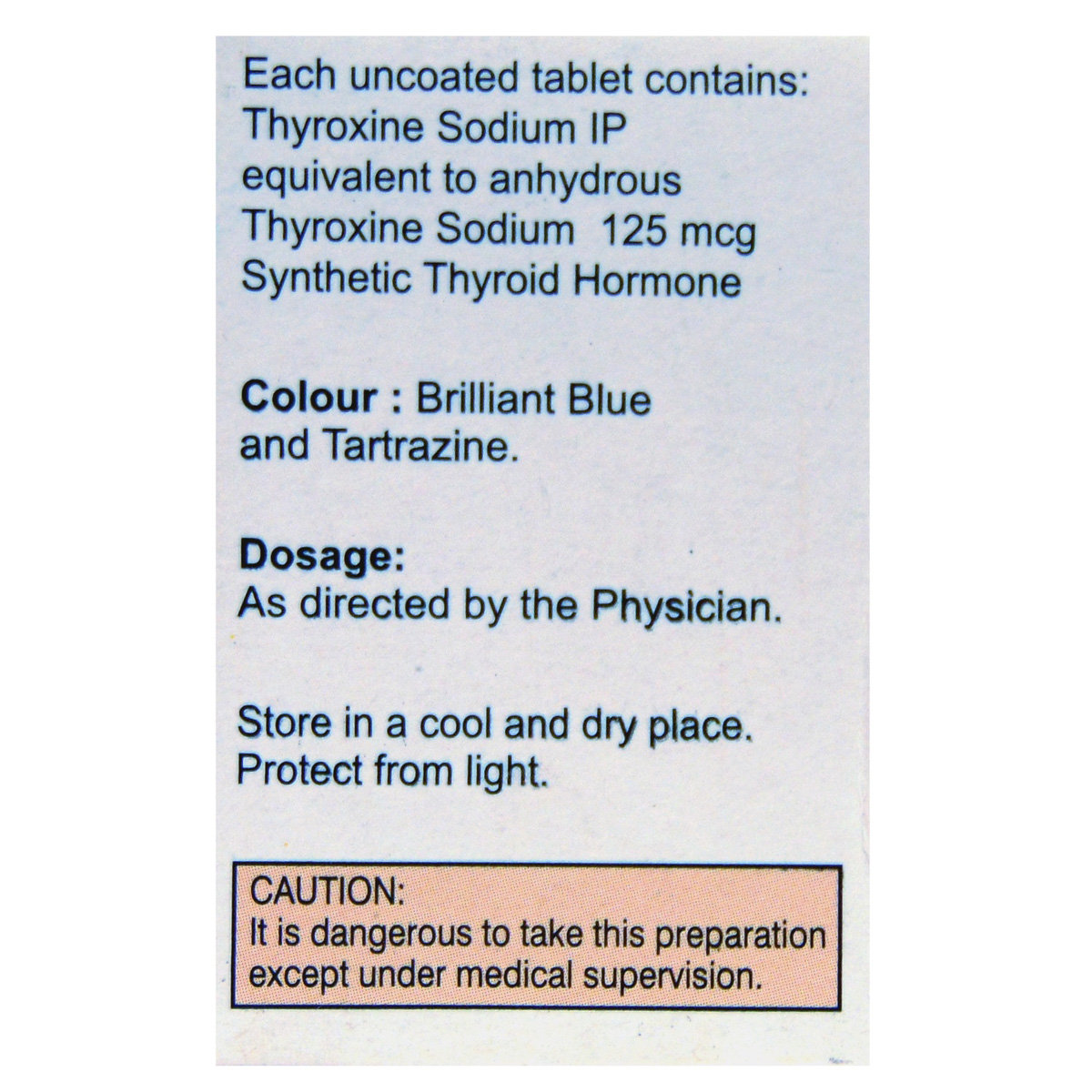Thyrox 125 Tablet 100's, Pack of 1 TABLET Thyrox 125 Tablet 100's, Pack of 1 TABLET