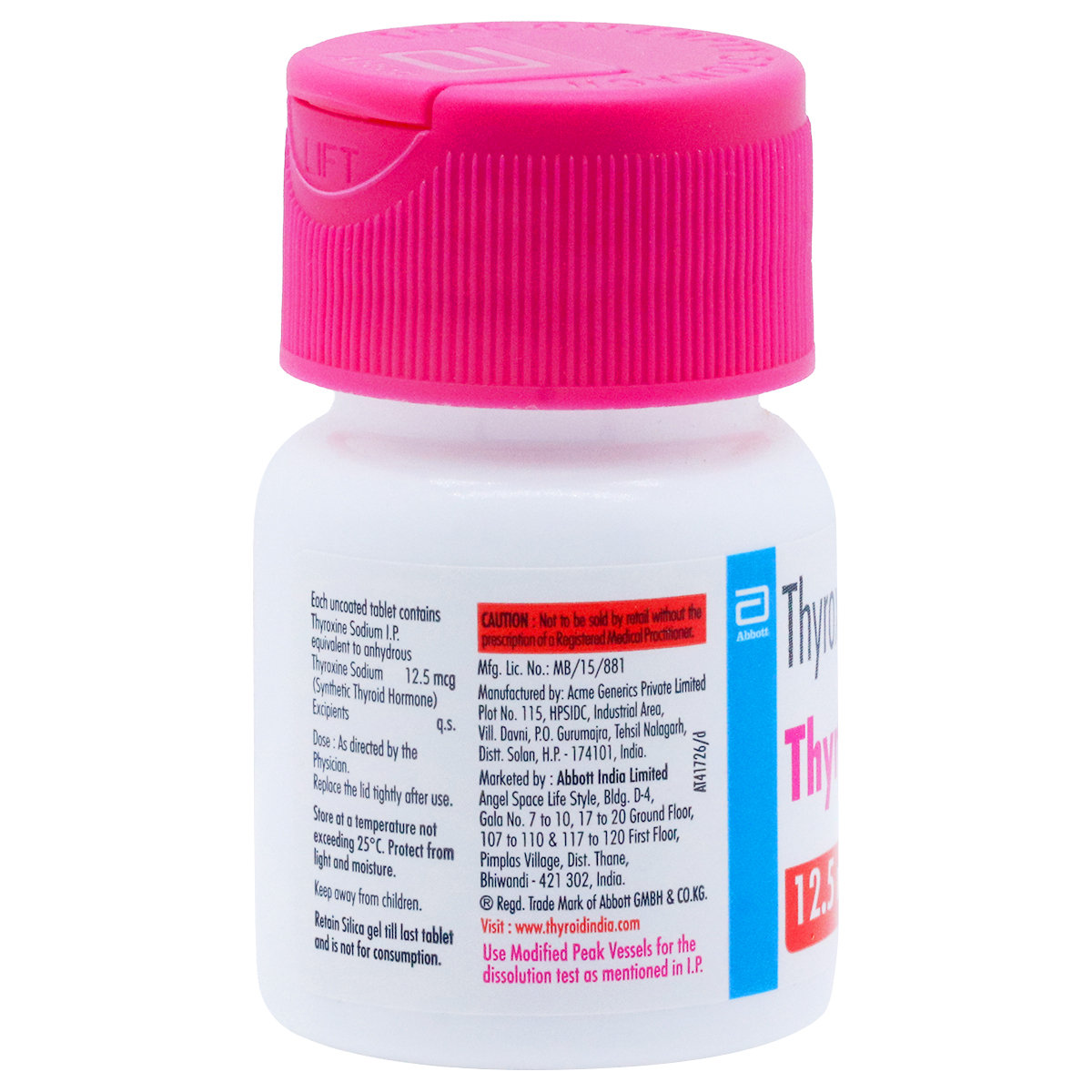 Thyronorm 12.5 mcg Tablet 100's, Pack of 1 TABLET Thyronorm 12.5 mcg Tablet 100's, Pack of 1 TABLET