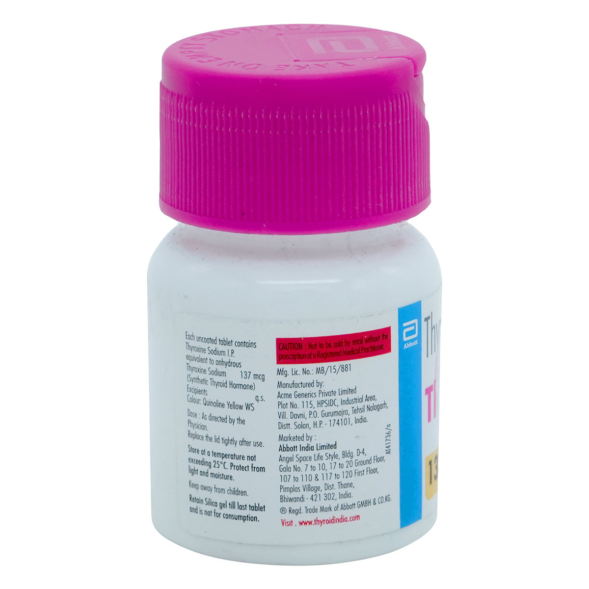 Thyronorm 137 mcg Tablet 120's, Pack of 1 Tablet Thyronorm 137 mcg Tablet 120's, Pack of 1 Tablet