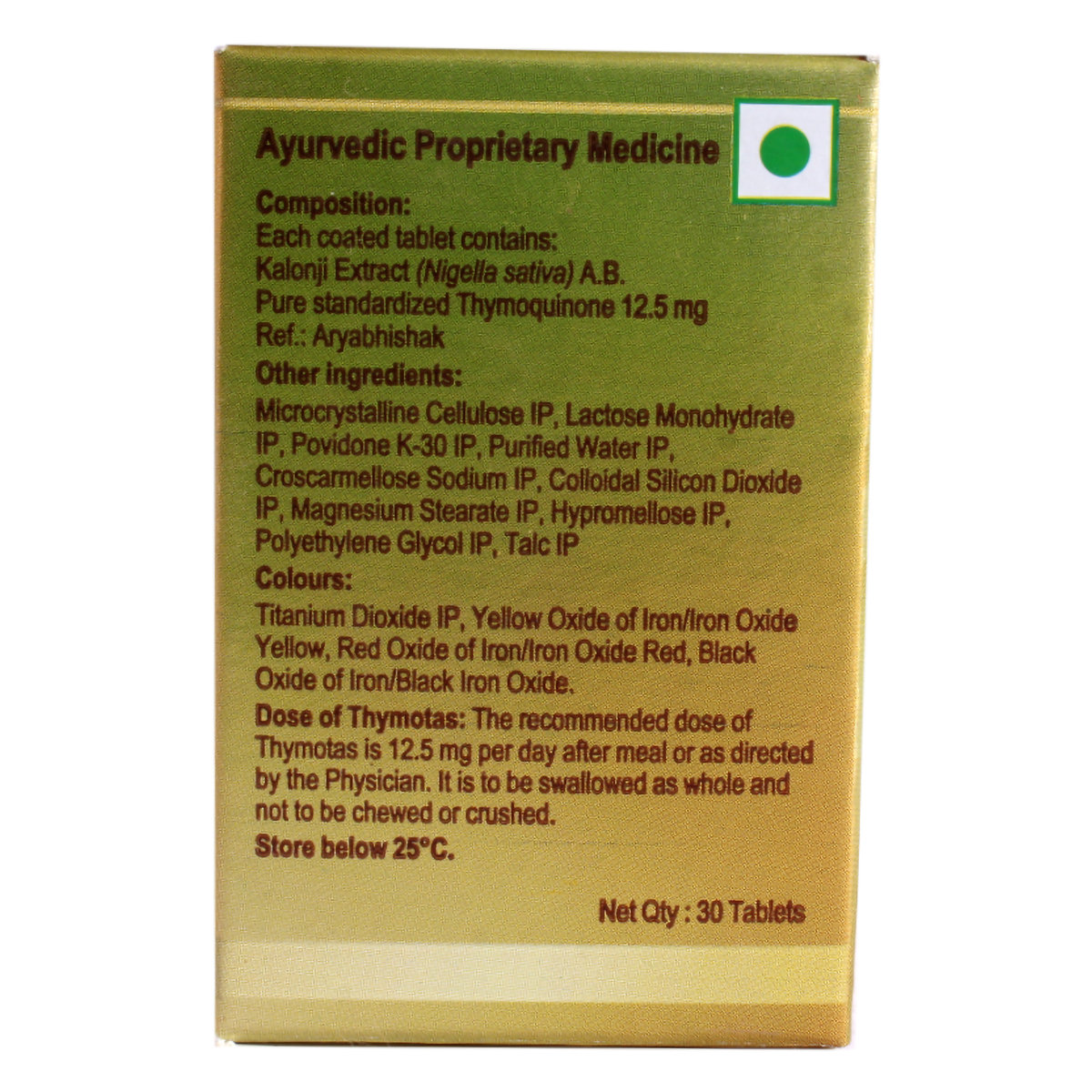 Intas Thymotas 12.5Mg, 30 Tablets, Pack of 1 Intas Thymotas 12.5Mg, 30 Tablets, Pack of 1