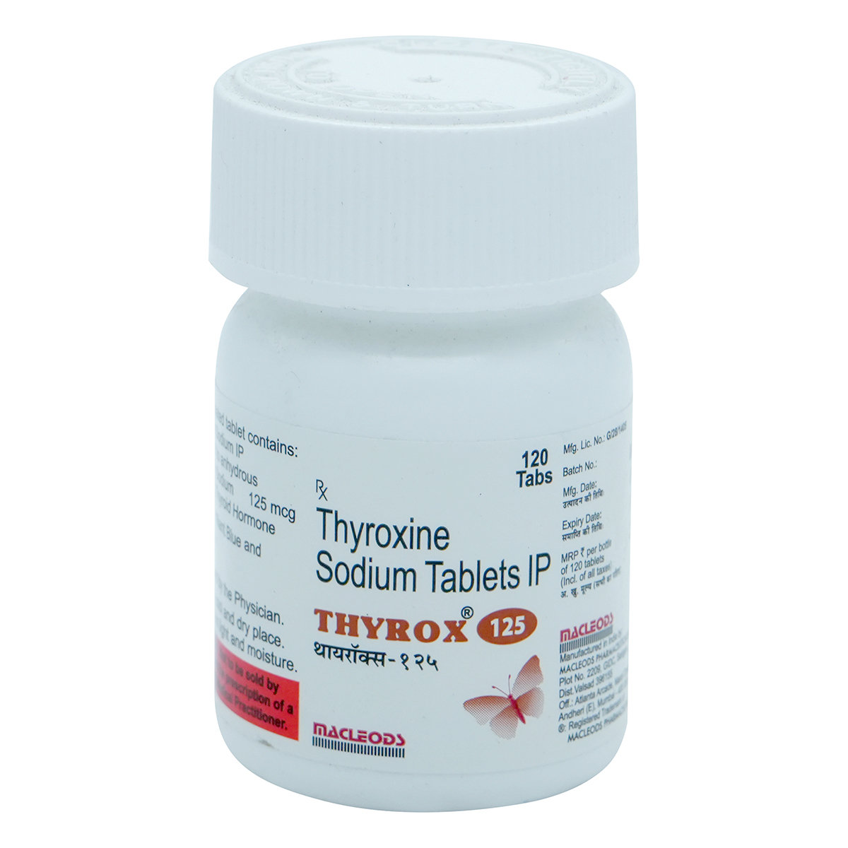 Thyrox 125 mcg Tablet 120's, Pack of 1 TABLET Thyrox 125 mcg Tablet 120's, Pack of 1 TABLET