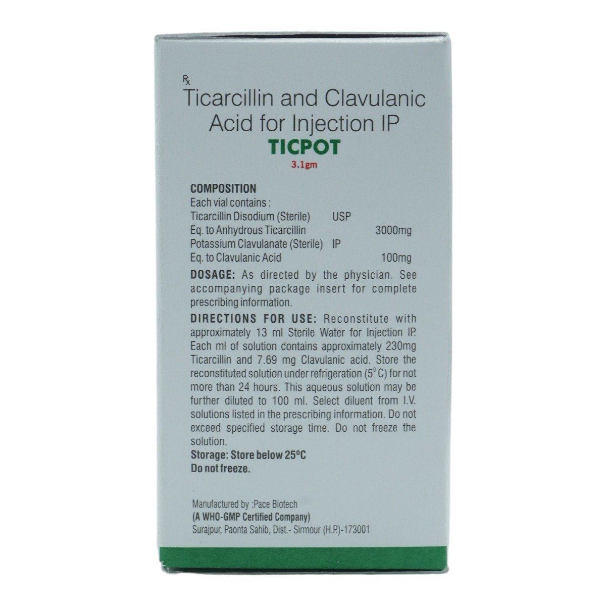 Ticpot 3.1 gm Injection 1's, Pack of 1 Ticpot 3.1 gm Injection 1's, Pack of 1
