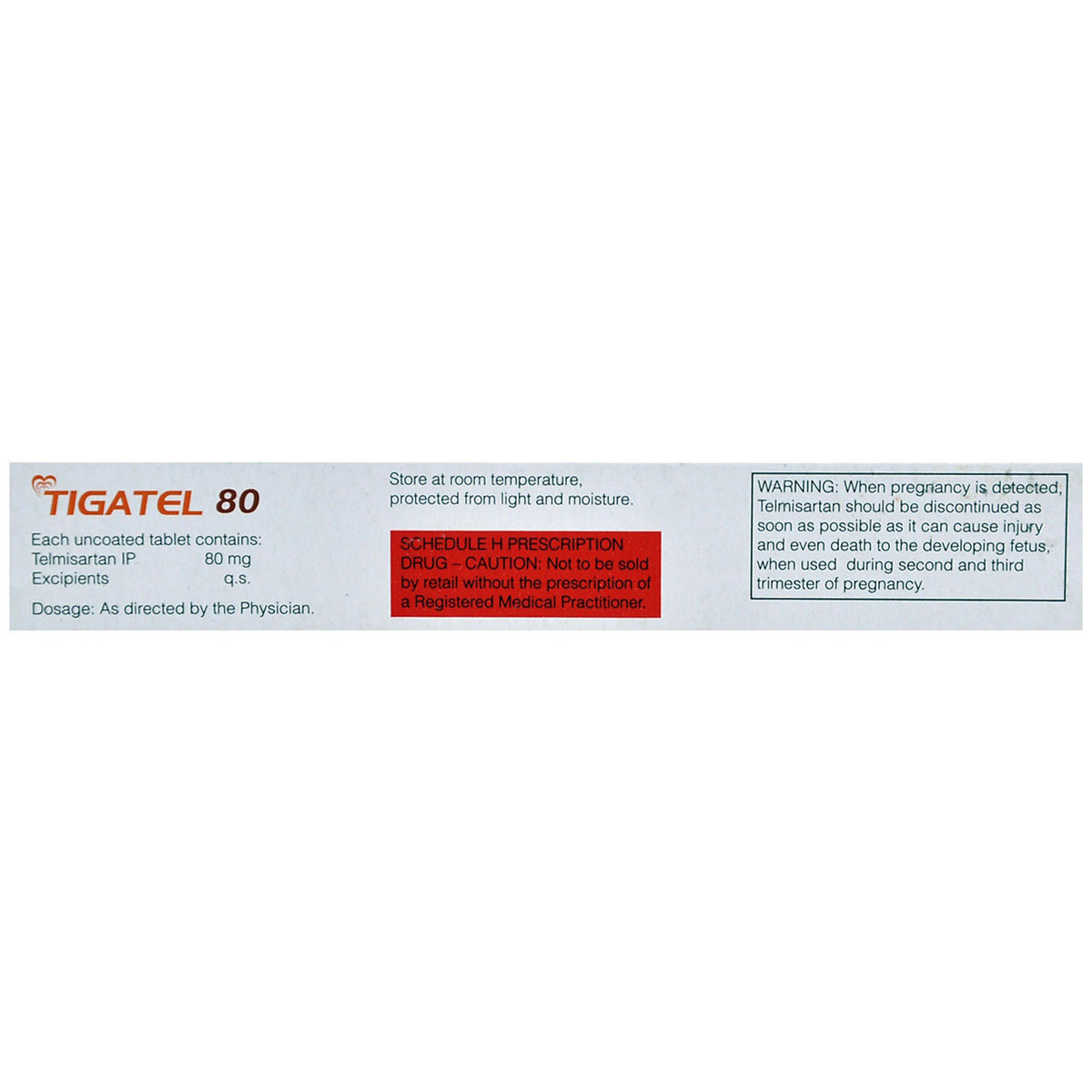 Tigatel 80 Tablet 10's, Pack of 10 TABLETS Tigatel 80 Tablet 10's, Pack of 10 TABLETS