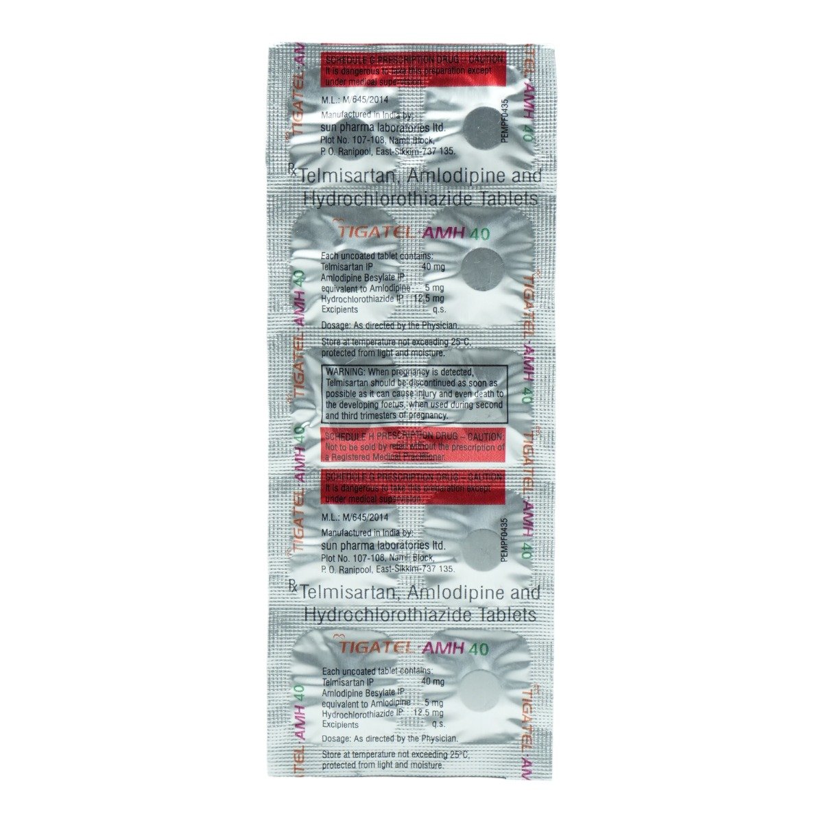 Tigatel AMH 40/5/12.5 mg Tablet 10's, Pack of 10 Tigatel AMH 40/5/12.5 mg Tablet 10's, Pack of 10
