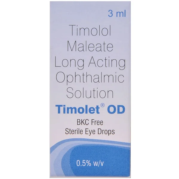 Timolet OD Eye Drops 3 ml, Pack of 1 EYE DROPS