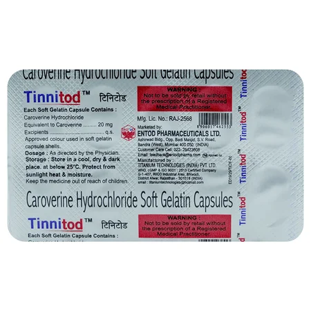 Tinnitod 20 mg Softgel Capsule 10's
