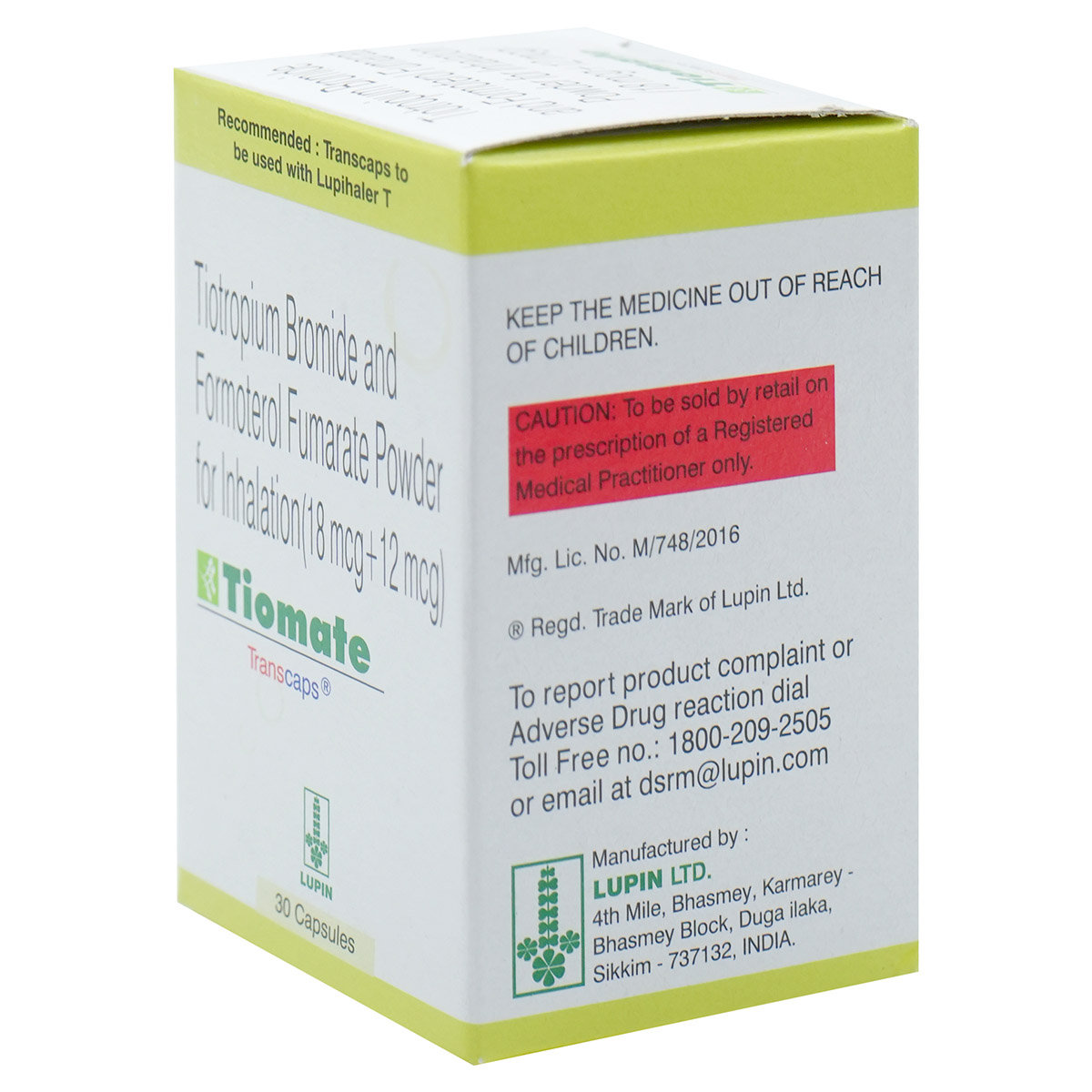 Tiomate Transcaps 30's, Pack of 1 Capsule Tiomate Transcaps 30's, Pack of 1 Capsule