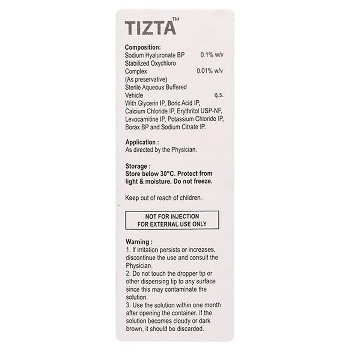 Tizta Eye Drop 10 ml, Pack of 1 EYE DROPS Tizta Eye Drop 10 ml, Pack of 1 EYE DROPS