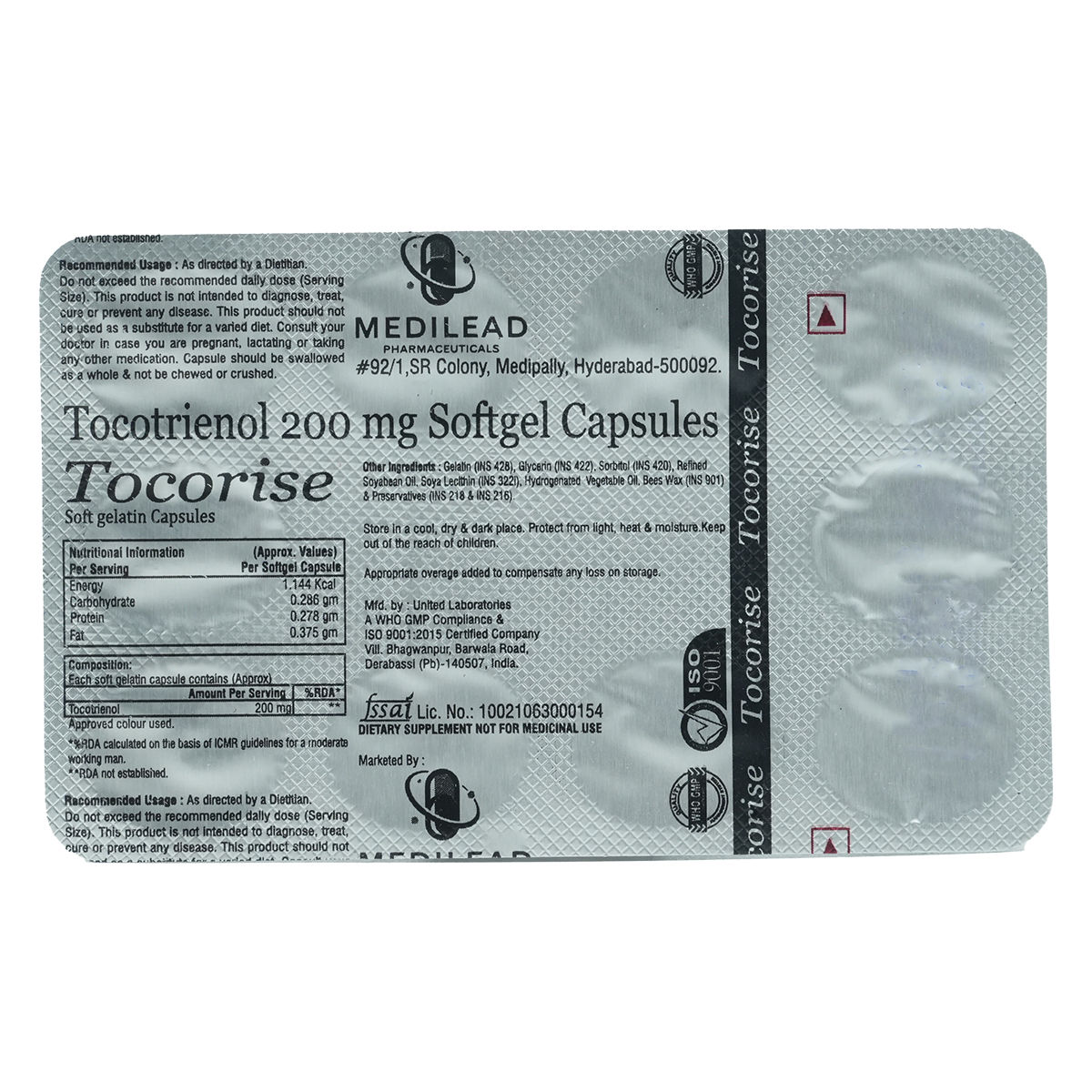 Buy Tocorise 200 Softgel Capsule 10's Online