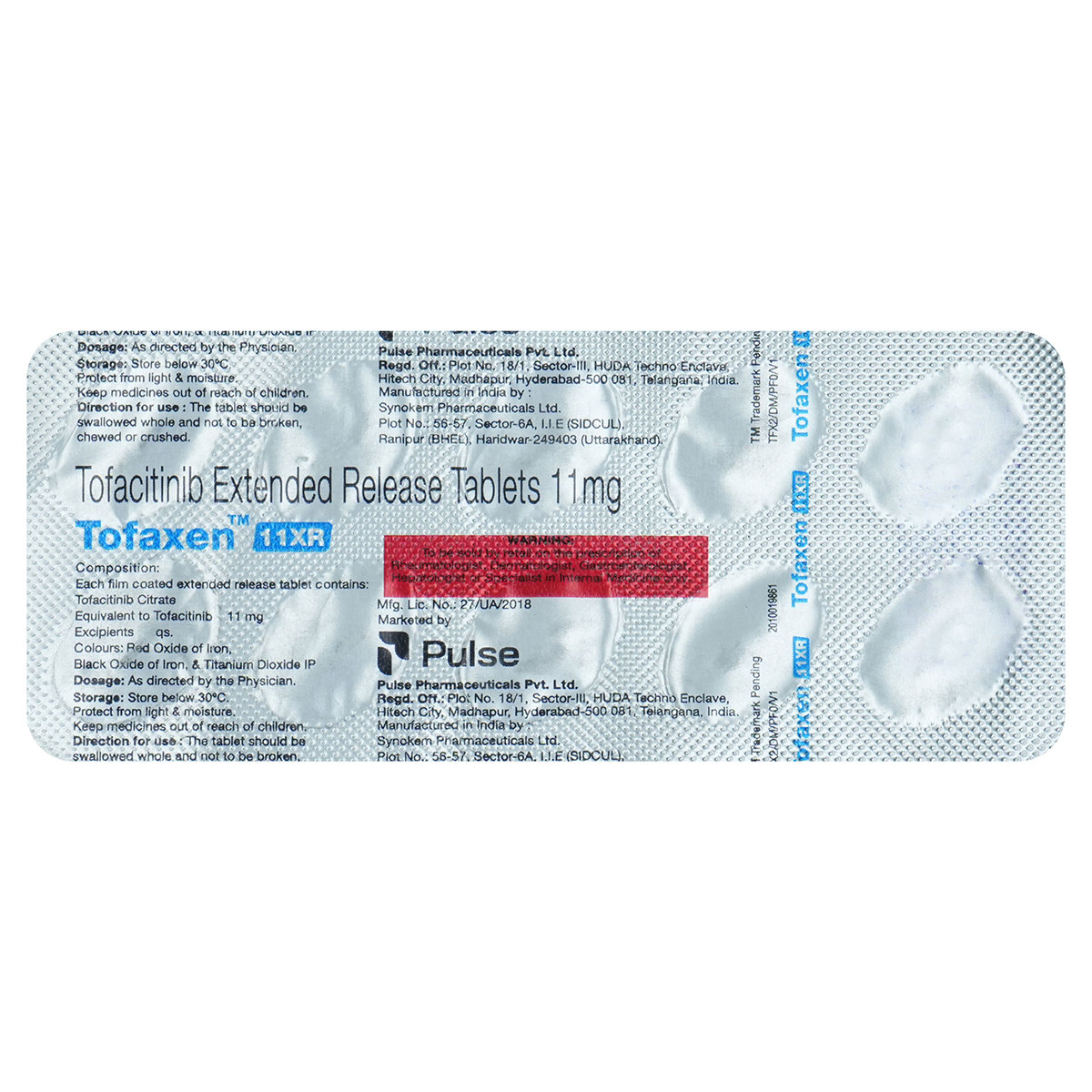 Tofaxen 11 XR Tablet 10's, Pack of 10 TabletS Tofaxen 11 XR Tablet 10's, Pack of 10 TabletS