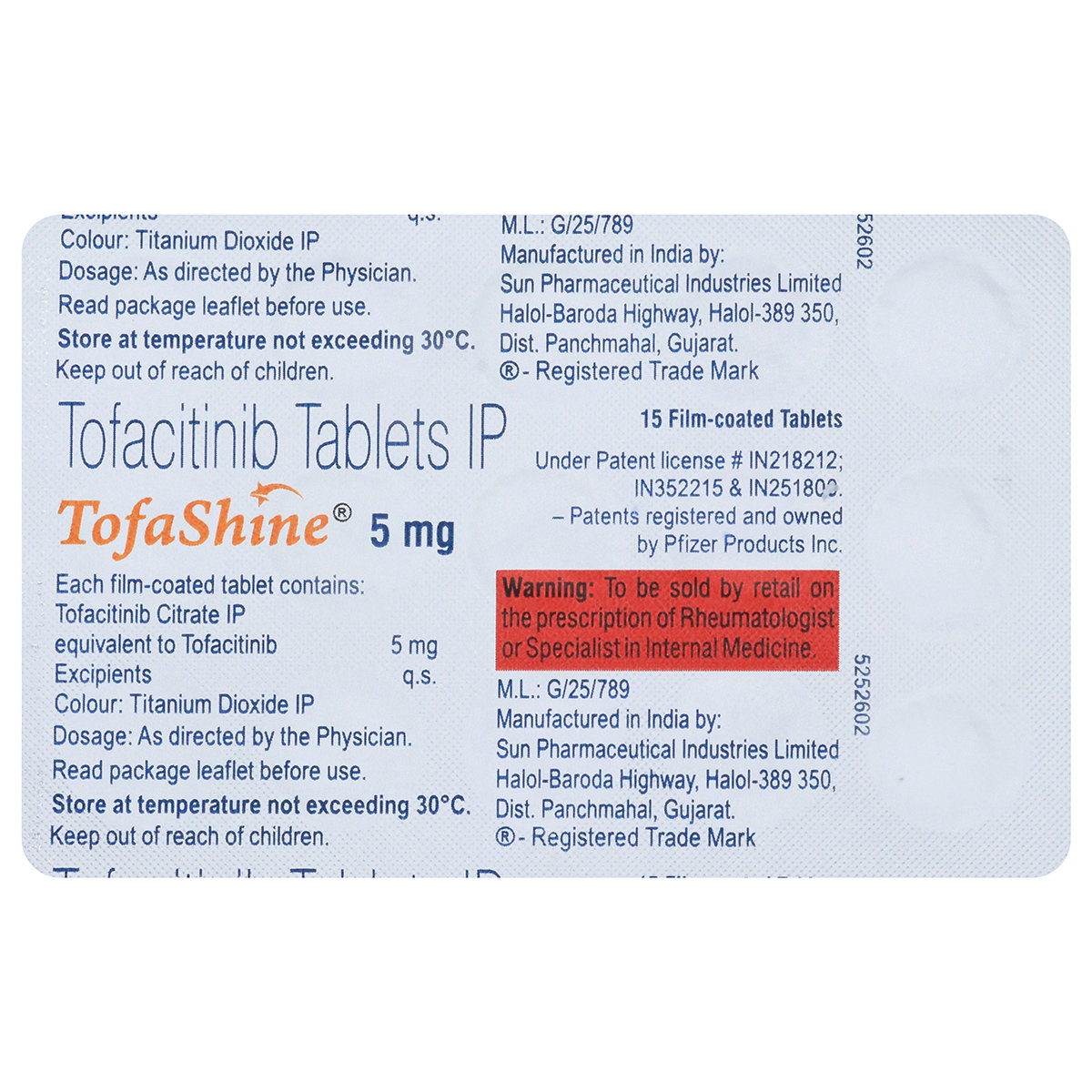 Tofashine 5 mg Tablet 15's, Pack of 15 Tofashine 5 mg Tablet 15's, Pack of 15