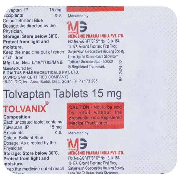 Tolvanix 15 mg Tablet 4's