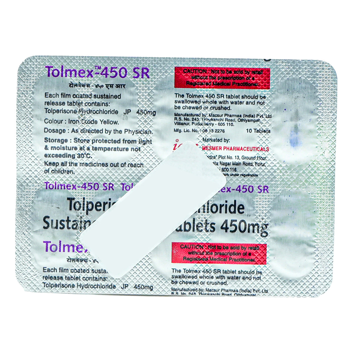 Tolmex-450 SR Tablet 10's, Pack of 10 TabletS Tolmex-450 SR Tablet 10's, Pack of 10 TabletS