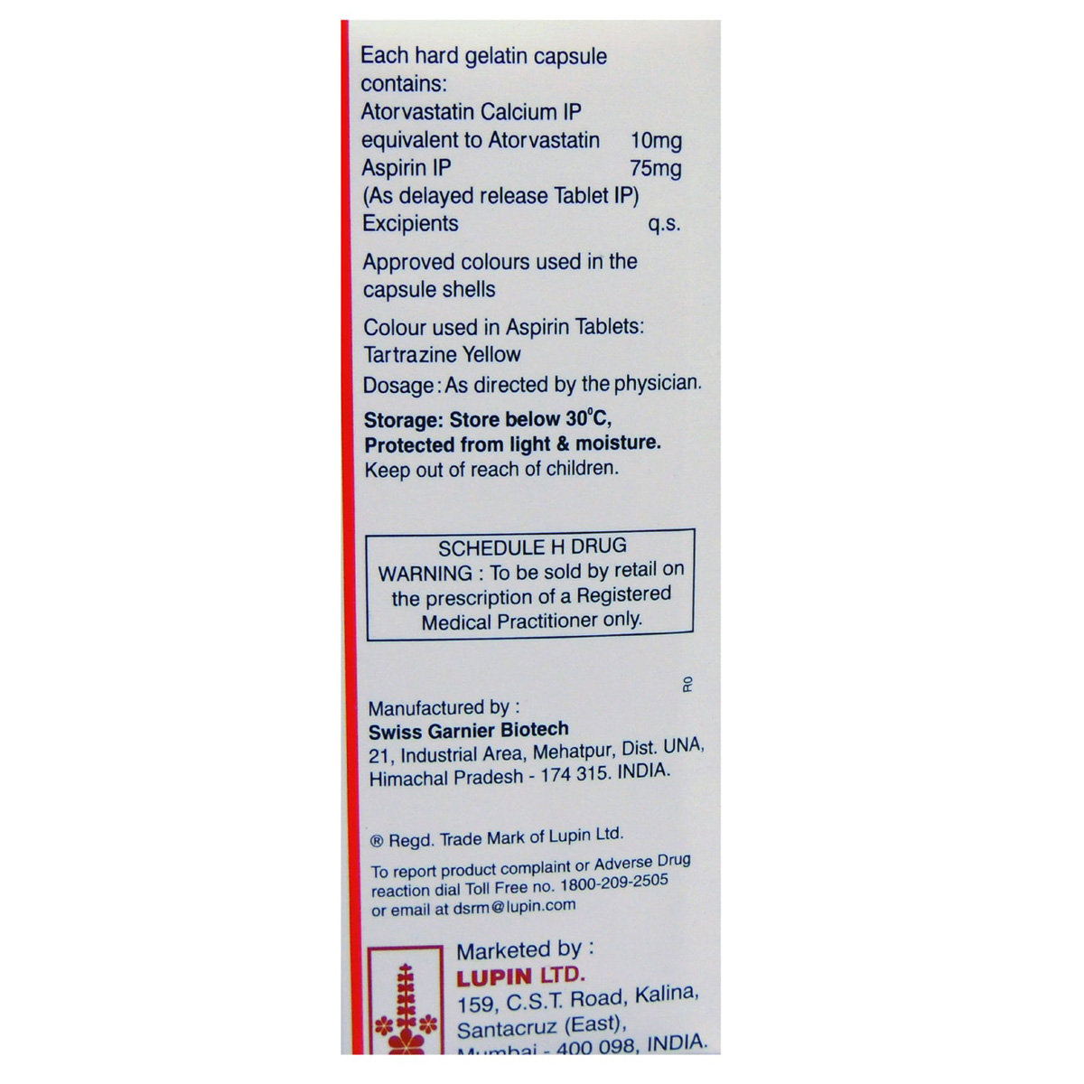 Tonact-ASP 75 Capsule 15's, Pack of 15 CAPSULES Tonact-ASP 75 Capsule 15's, Pack of 15 CAPSULES