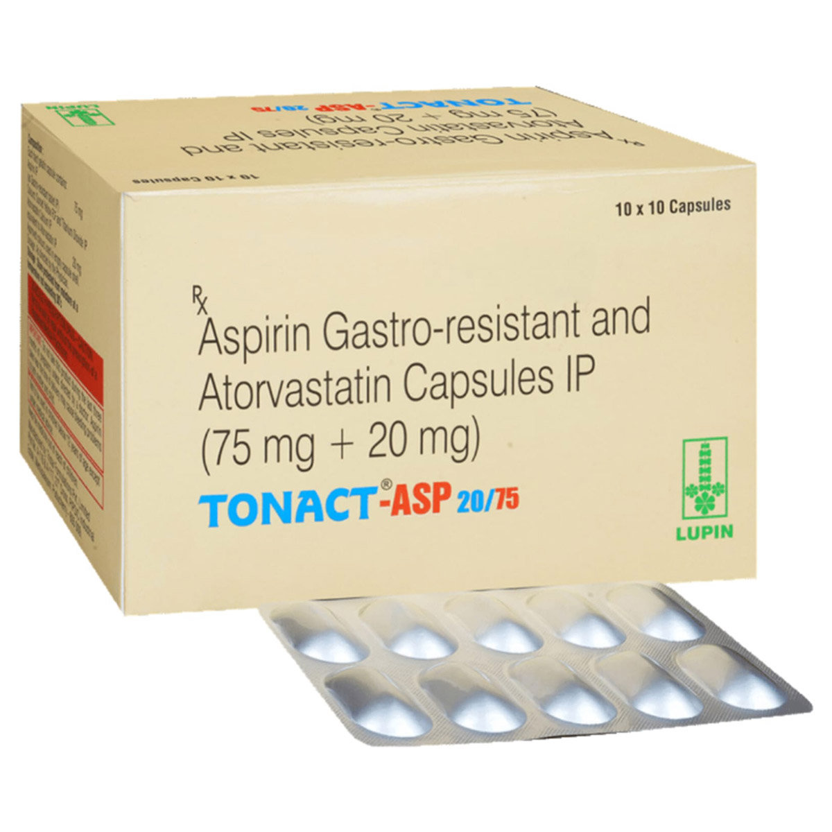 Tonact-ASP 20/75 Capsule 10's, Pack of 10 CAPSULES Tonact-ASP 20/75 Capsule 10's, Pack of 10 CAPSULES