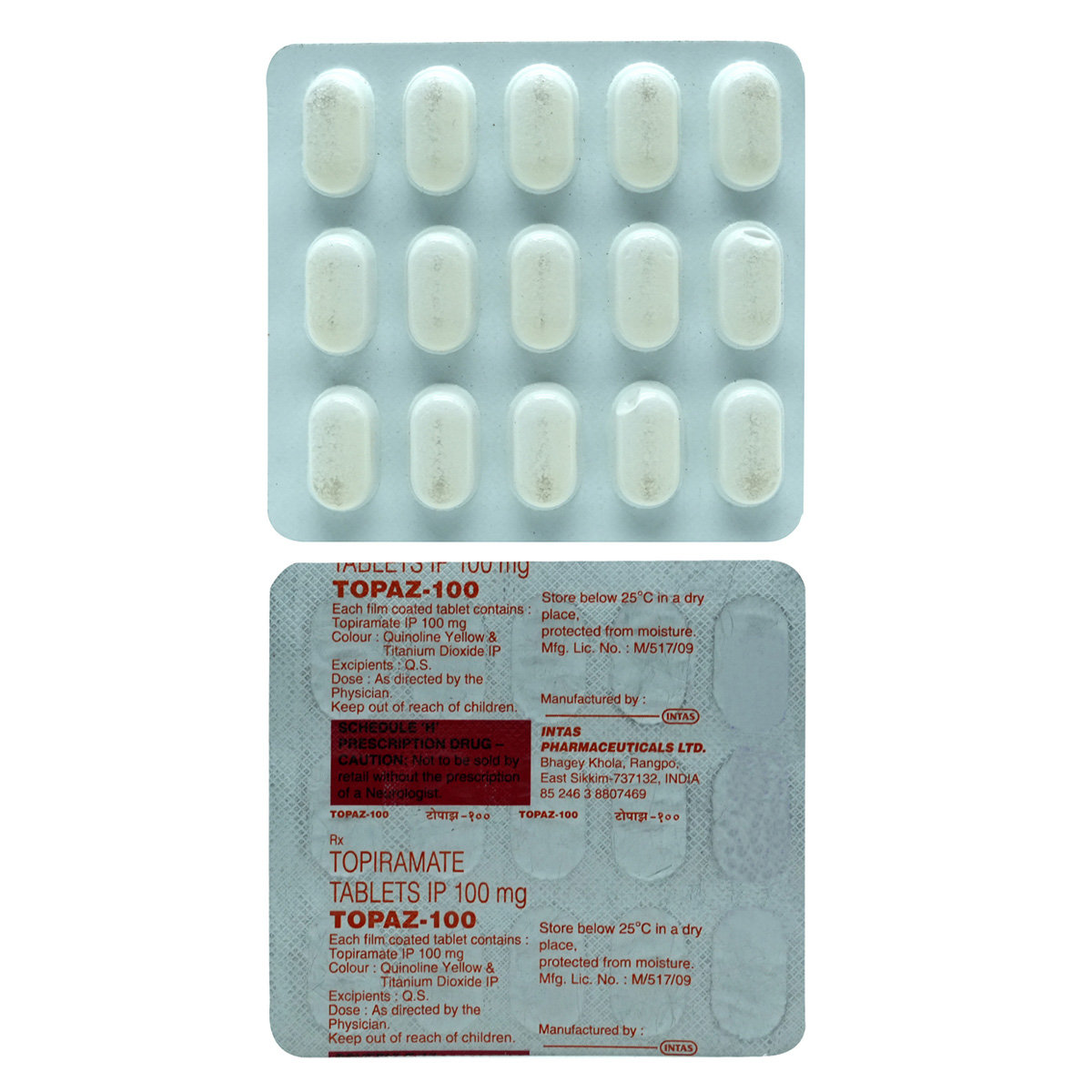 Topaz 100 Tablet 15's, Pack of 15 TABLETS Topaz 100 Tablet 15's, Pack of 15 TABLETS
