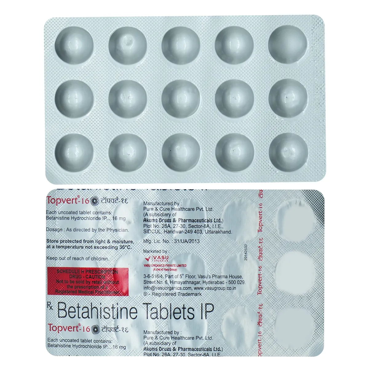 Topvert-16 Tablet Uses, Side Effects, Price Apollo Pharmacy