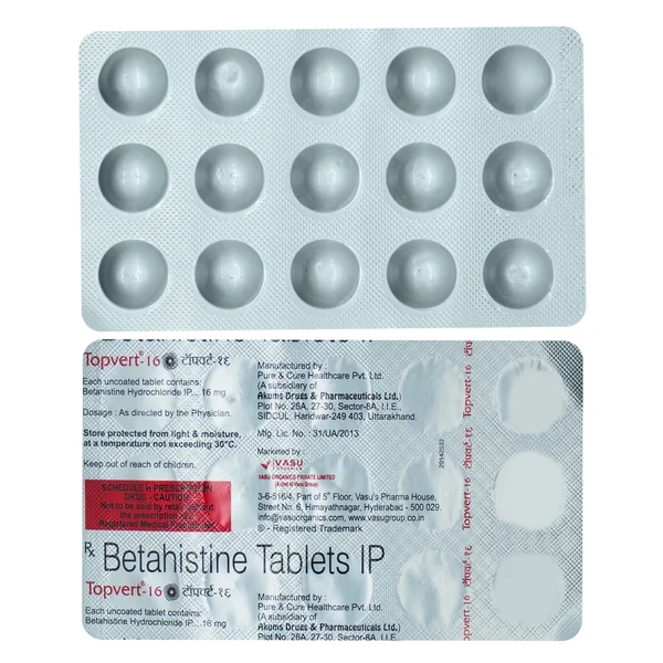 Topvert-16 Tablet 15's, Pack of 15 TABLETS