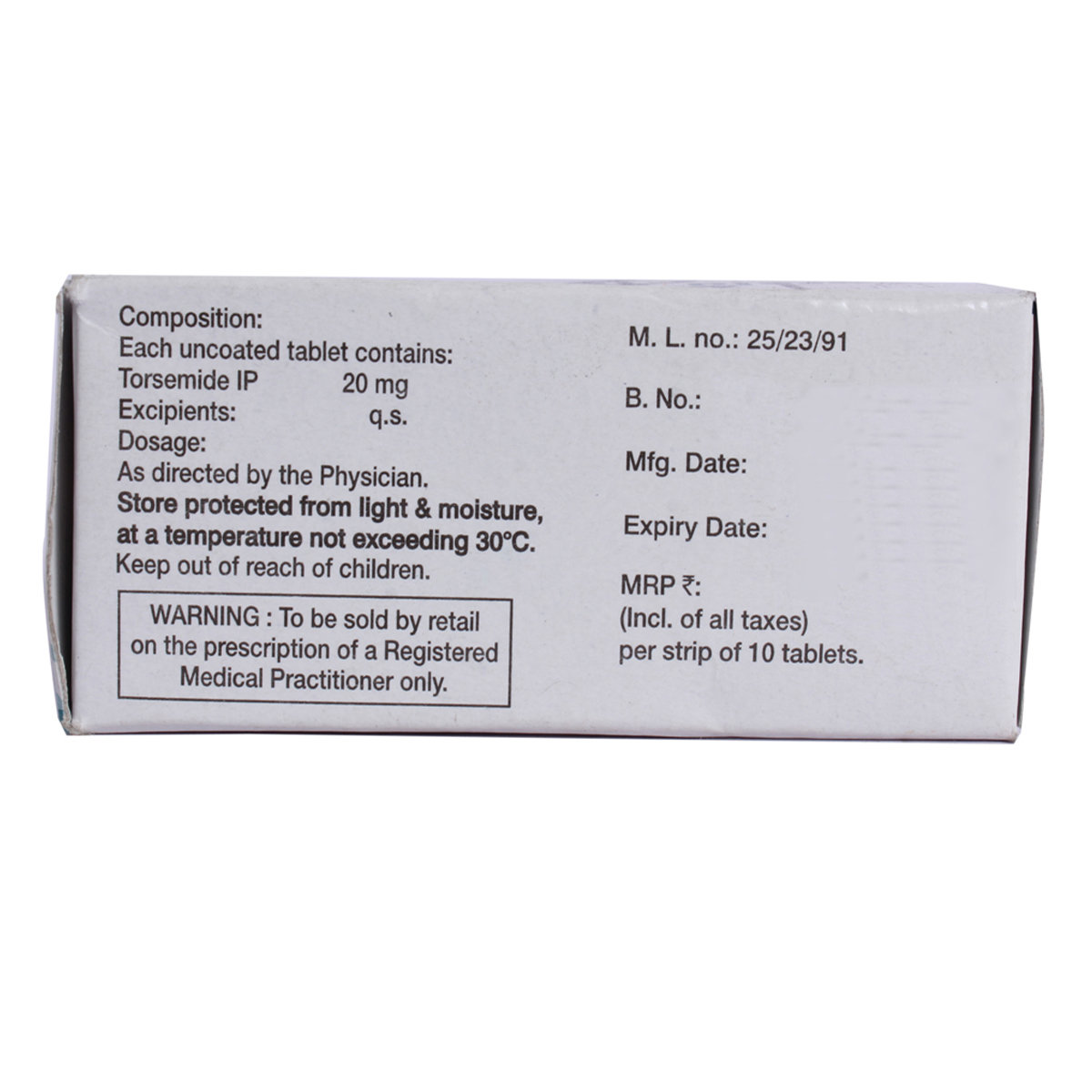 Torsid 20 Tablet 10's, Pack of 10 TABLETS Torsid 20 Tablet 10's, Pack of 10 TABLETS