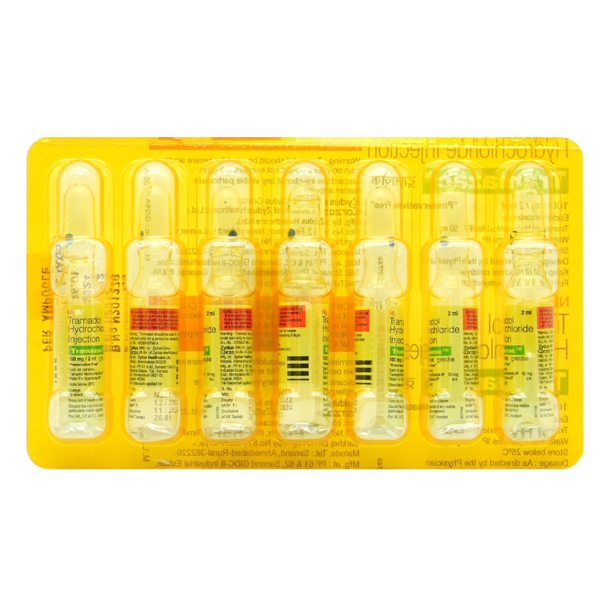 Tramazac 100 mg Injection 7 x 2 ml , Pack of 7 InjectionS Tramazac 100 mg Injection 7 x 2 ml , Pack of 7 InjectionS