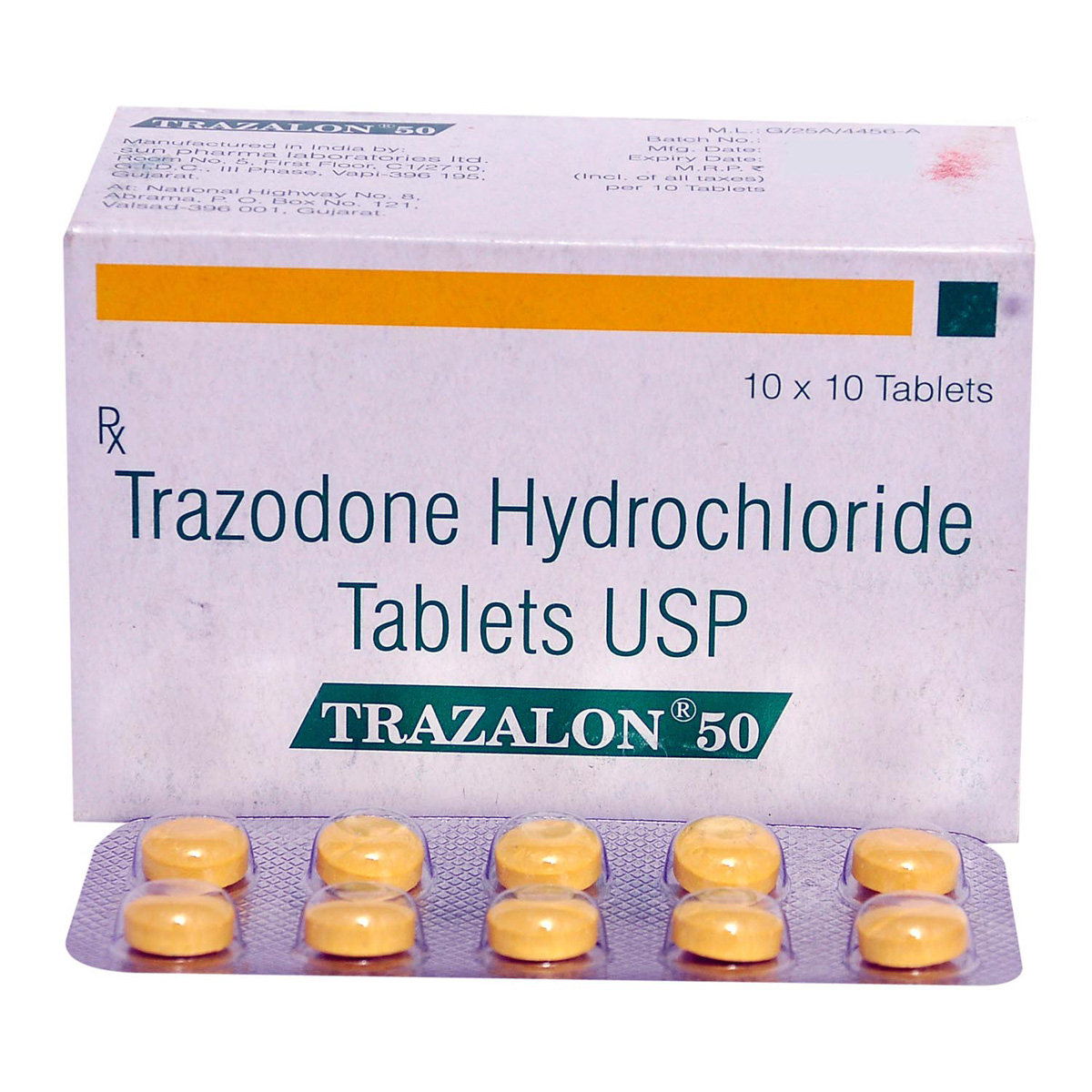 TRAZALON 50MG TABLET, Pack of 10 TABLETS TRAZALON 50MG TABLET, Pack of 10 TABLETS