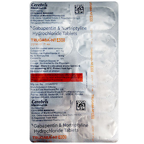 Transgaba-NT 400 mg Tablet 10's, Pack of 10 TABLETS Transgaba-NT 400 mg Tablet 10's, Pack of 10 TABLETS