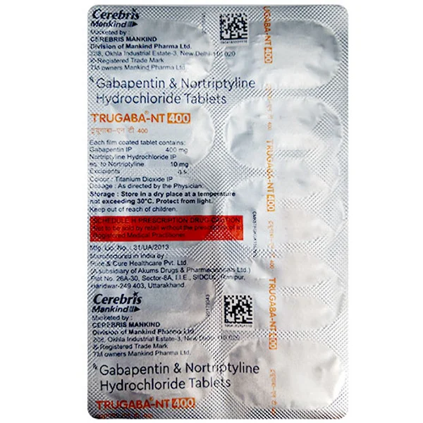 Transgaba-NT 400 mg Tablet 10's, Pack of 10 TABLETS