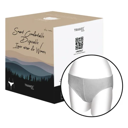 Trawee Women's Travel Disposable Panty Medium, 5 Count