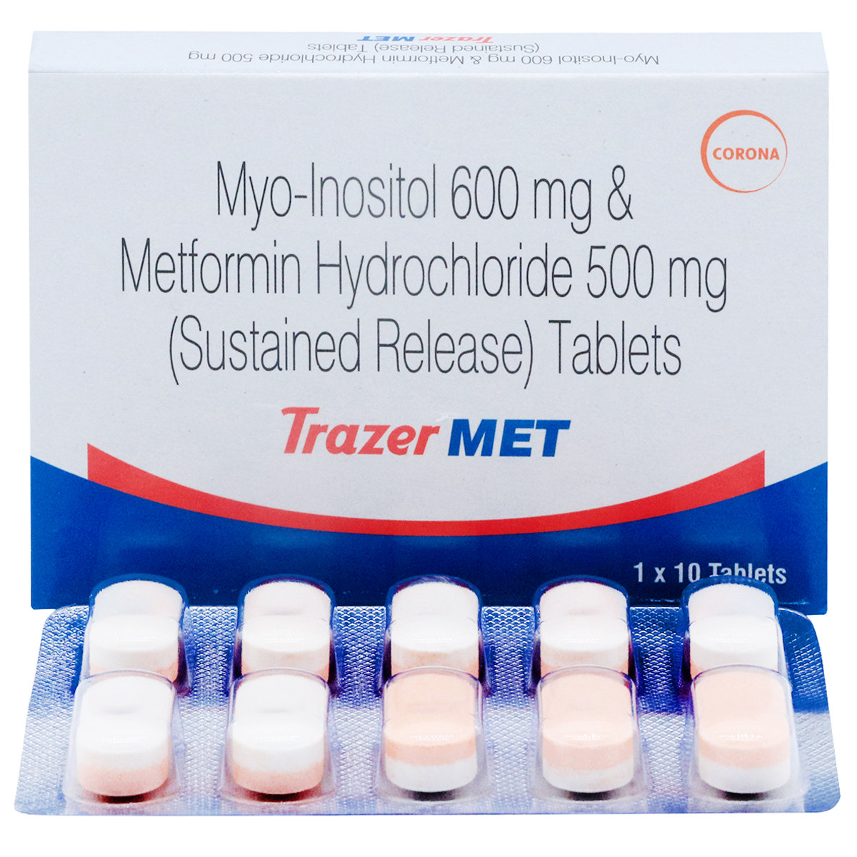 Trazer Met Tablet 10's, Pack of 10 TabletS Trazer Met Tablet 10's, Pack of 10 TabletS