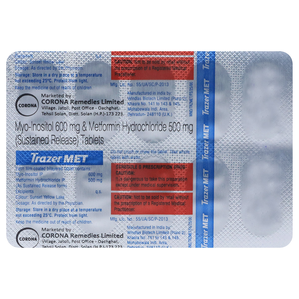 Trazer Met Tablet 10's, Pack of 10 TabletS Trazer Met Tablet 10's, Pack of 10 TabletS