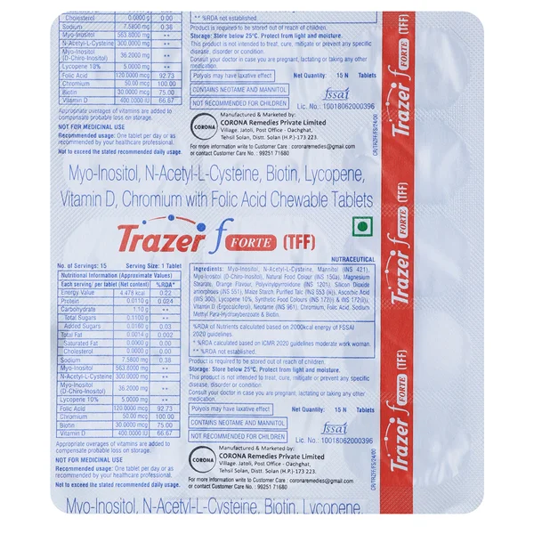 Trazer F Forte Chewable Tablet 15's