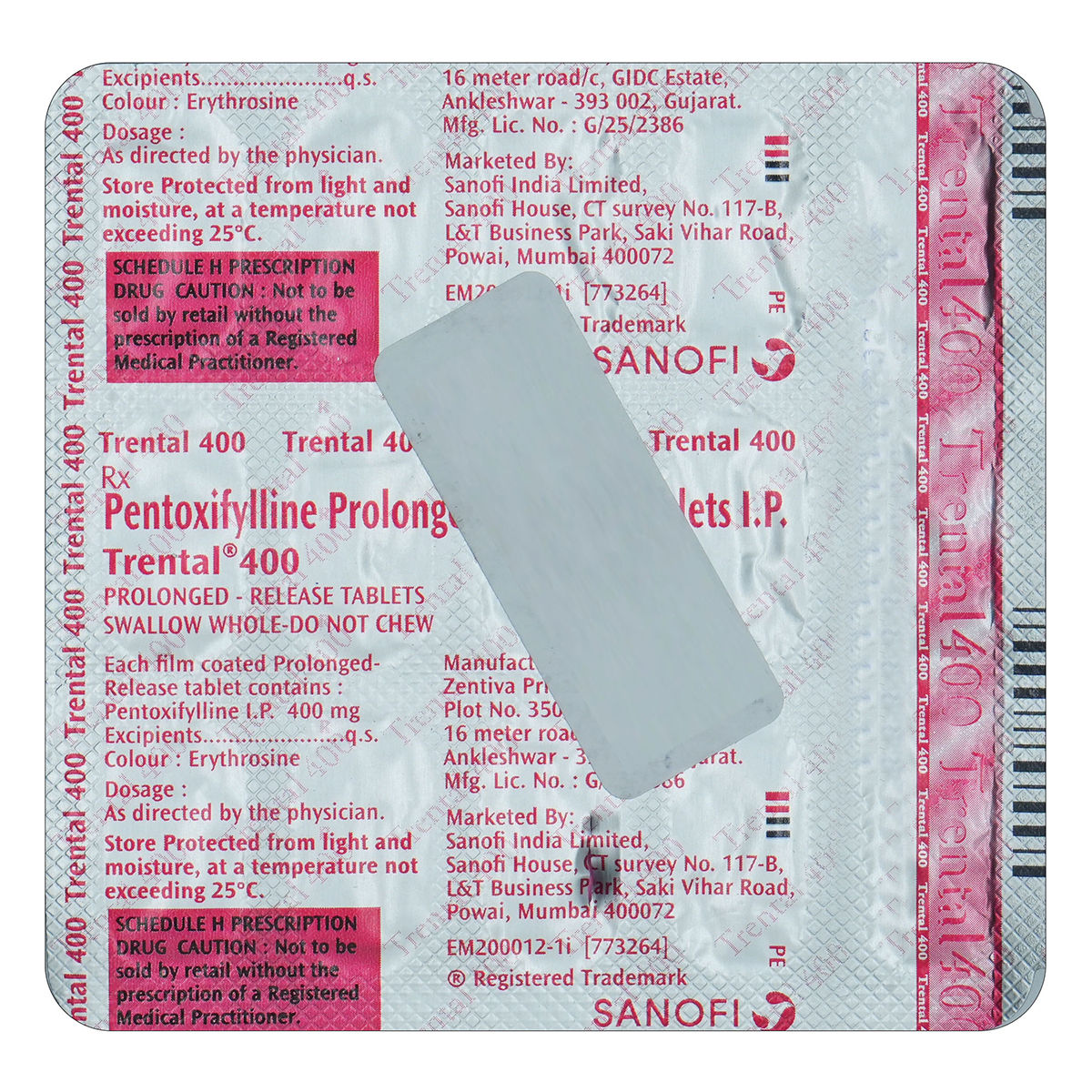 Trental 400 Tablet 15's Price, Uses, Side Effects, Composition - Apollo .