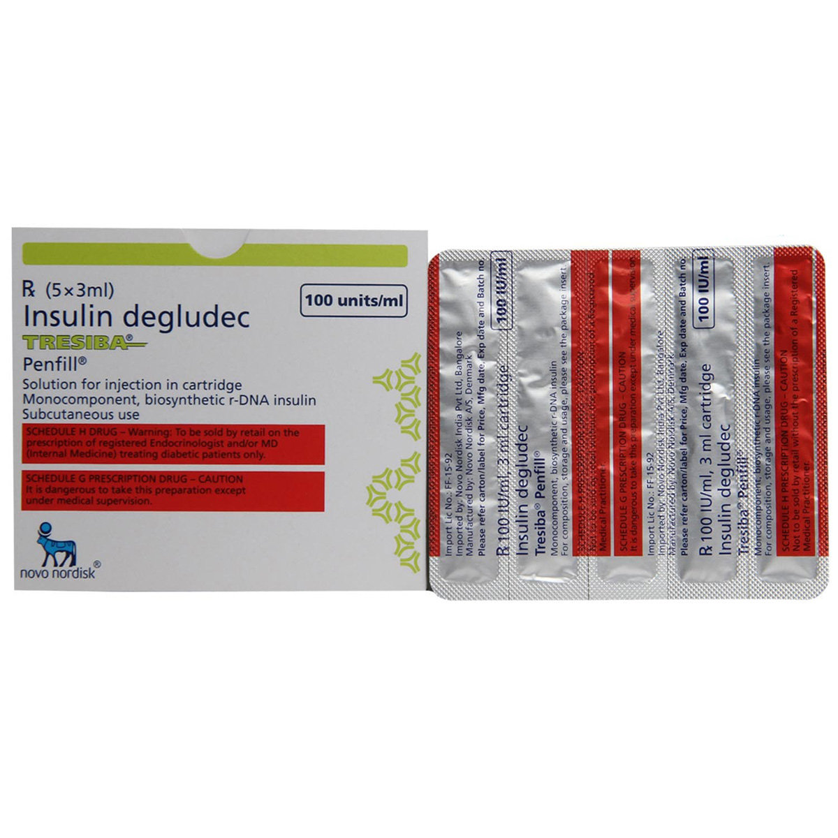 Tresiba 100U/ml Penfil Injection 3 ml , Pack of 1 INJECTION Tresiba 100U/ml Penfil Injection 3 ml , Pack of 1 INJECTION