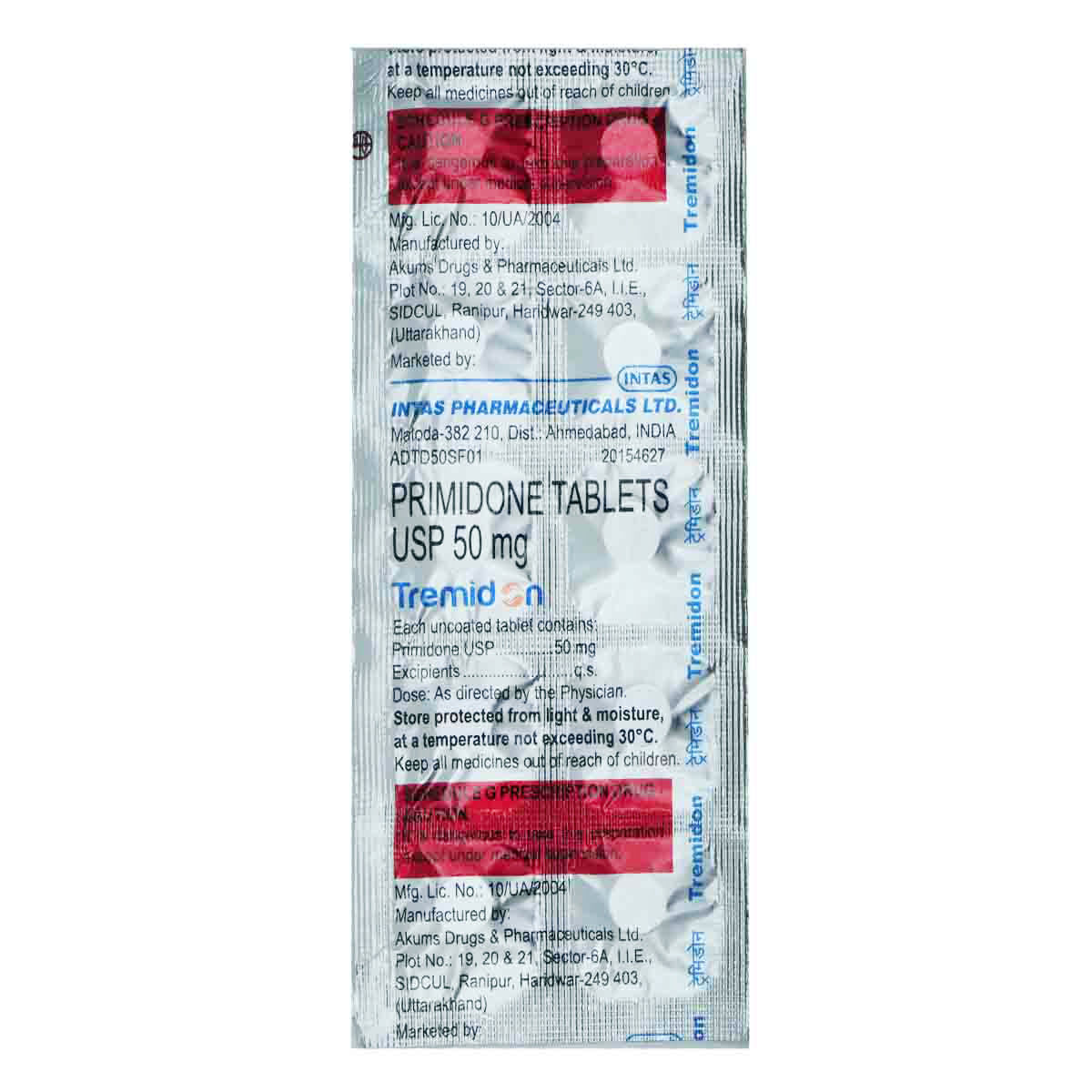 Tremidon 50mg Tablet 10's Price, Uses, Side Effects, Composition 