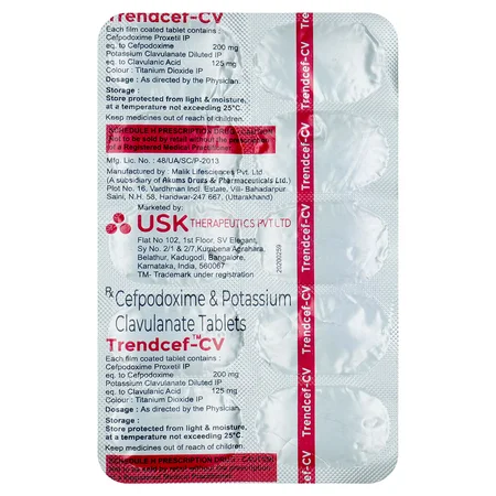 Trendcef-CV Tablet 10's
