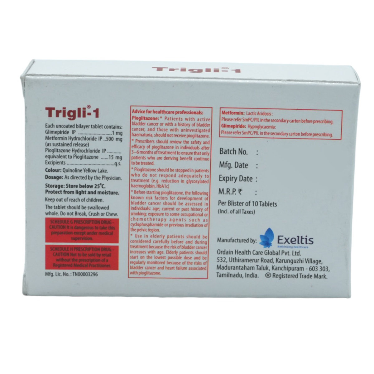 Trigli 1 Tablet 10's, Pack of 10 TabletS Trigli 1 Tablet 10's, Pack of 10 TabletS