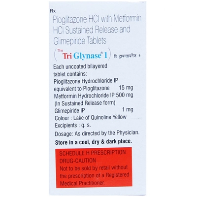 Tri Glynase 1 Tablet 10's, Pack of 10 TABLETS