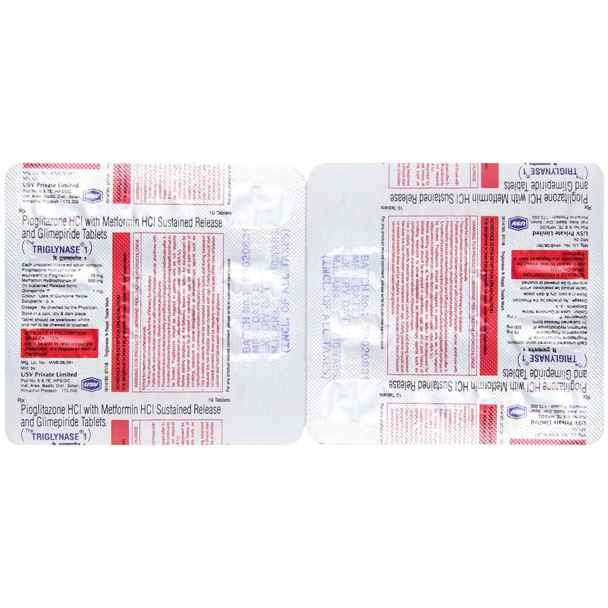 Tri Glynase 1 Tablet 10's, Pack of 10 TABLETS Tri Glynase 1 Tablet 10's, Pack of 10 TABLETS