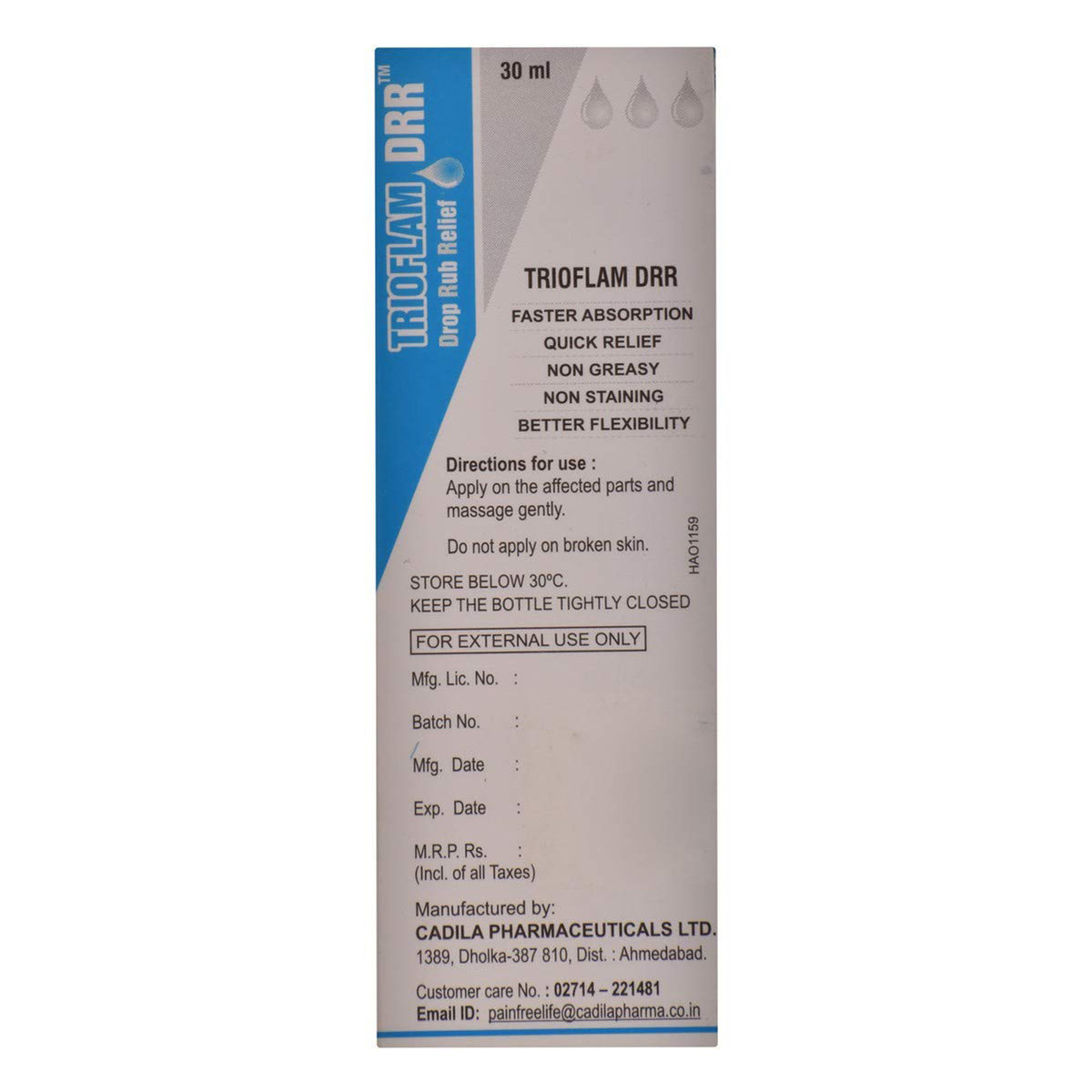 Trioflam Drr Drop Rub Relief, 30 ml, Pack of 1 Trioflam Drr Drop Rub Relief, 30 ml, Pack of 1