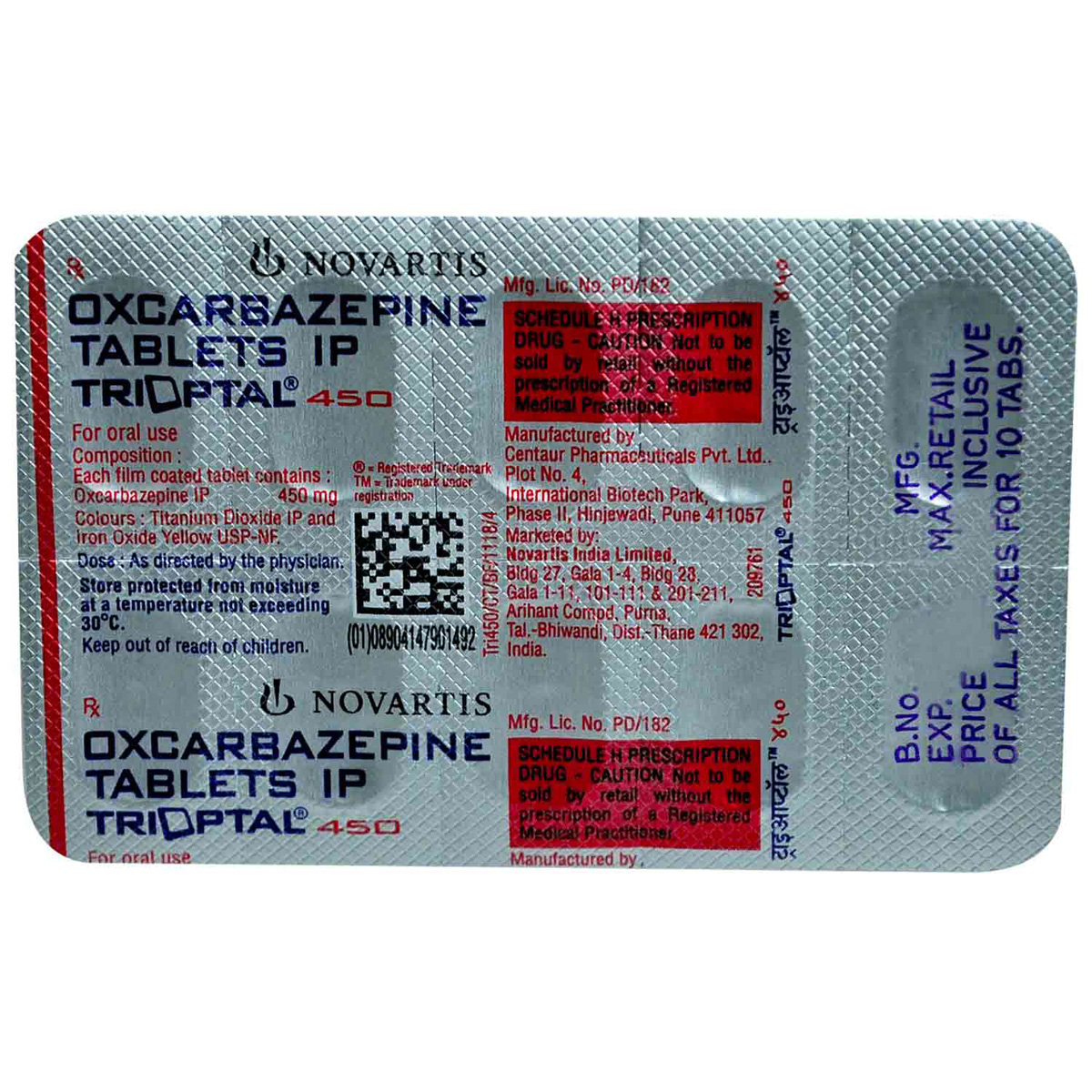 Trioptal 450 Tablet 10's, Pack of 10 TABLETS Trioptal 450 Tablet 10's, Pack of 10 TABLETS