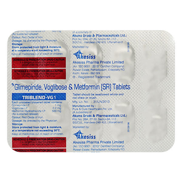 Triblend-VG-1 Tablet 10's, Pack of 10 Triblend-VG-1 Tablet 10's, Pack of 10